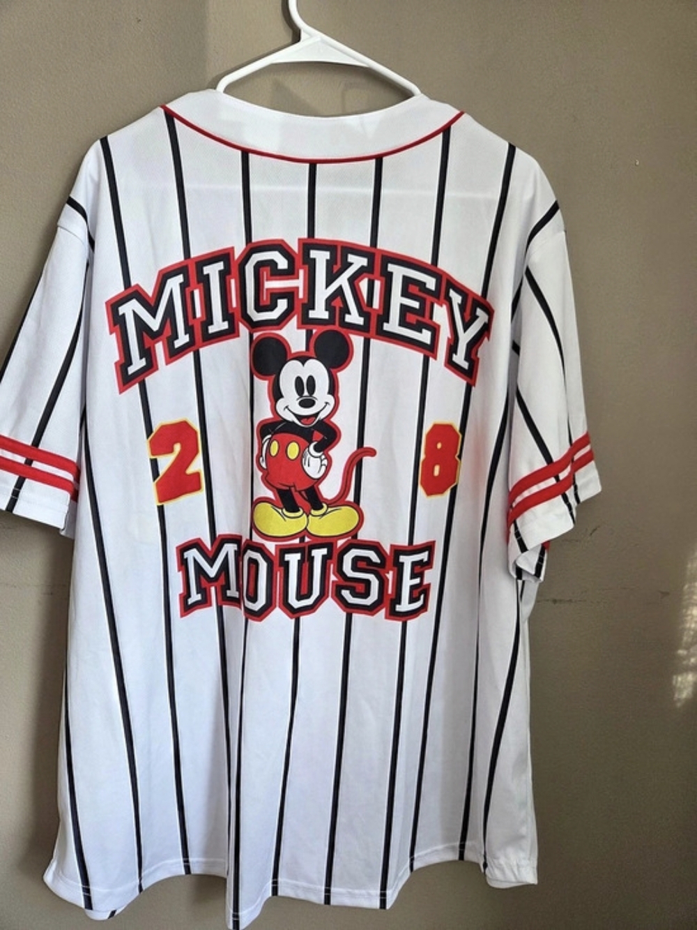 Disney Mickey Mouse Baseball Jersey 2X White Black Red